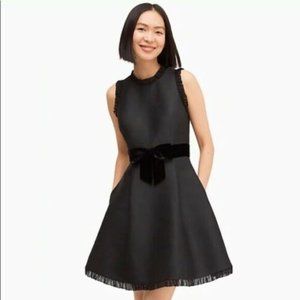 Kate Spade New York Star Bright Velvet Bow And Flare Dress Black